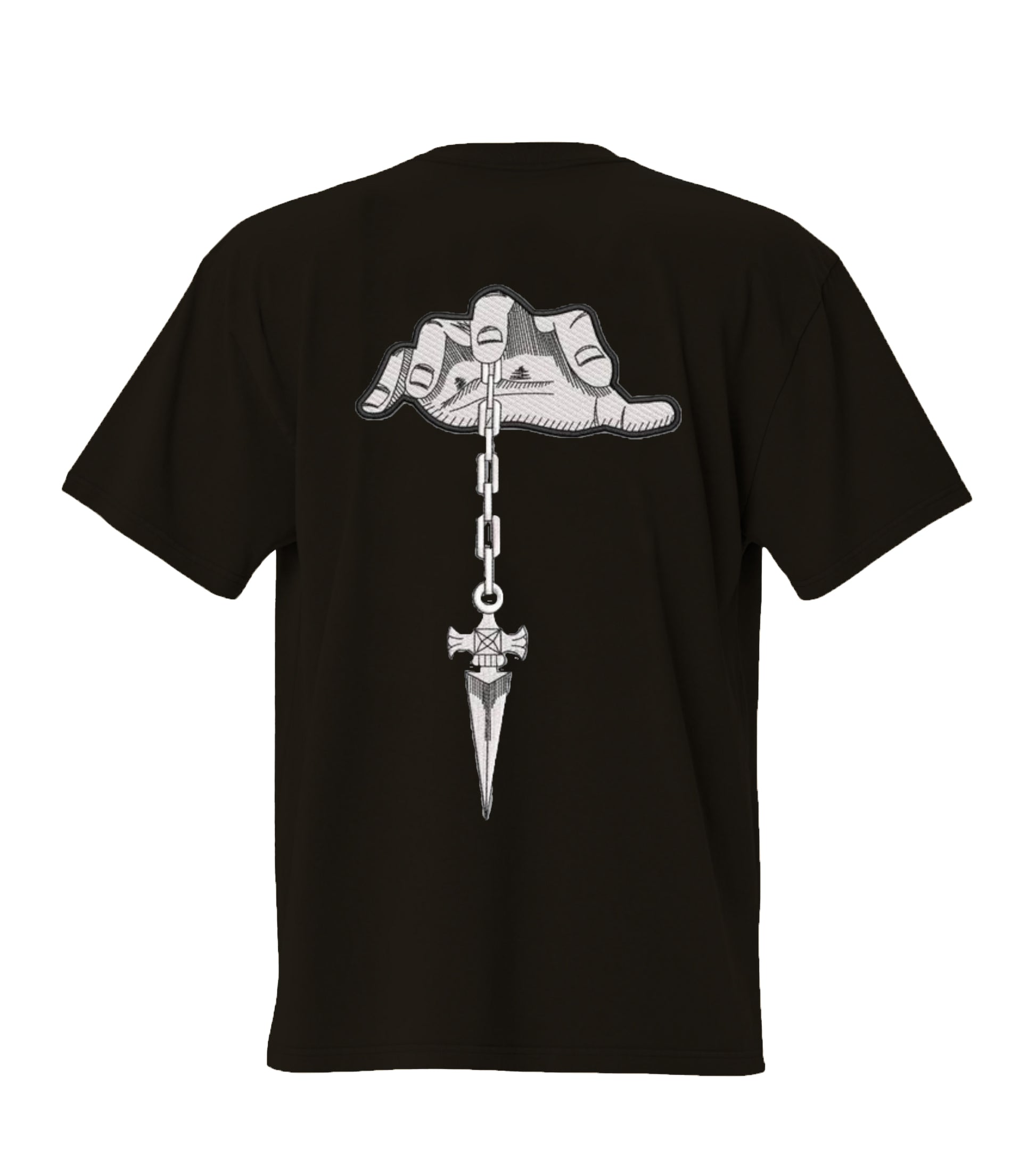 Judgment  chain  embroidery design Premium Oversized T-Shirt