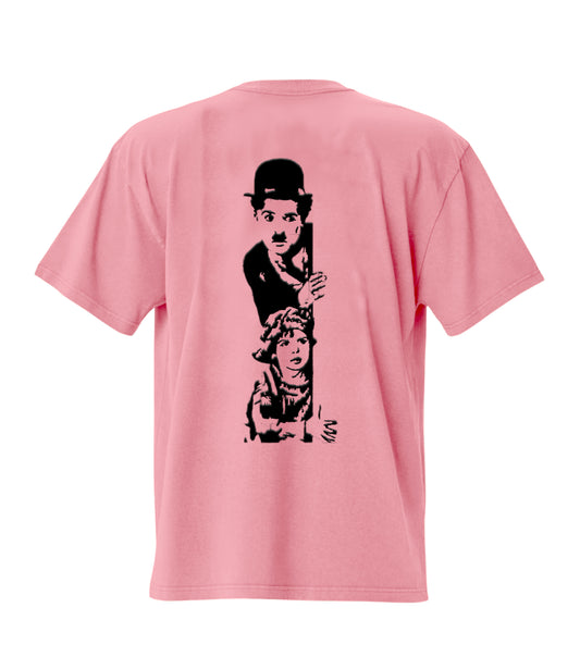 Charlie chaplin Premium embroidery design Oversized T-Shirt
