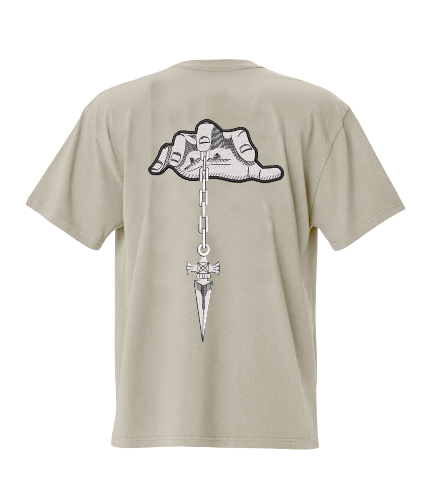 Judgment  chain  embroidery design Premium Oversized T-Shirt