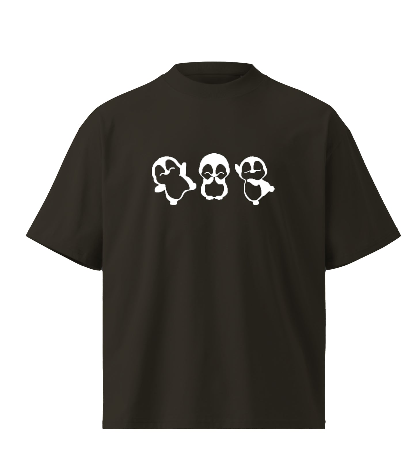 Cute Penguins embroidery design Premium Oversized T-Shirt