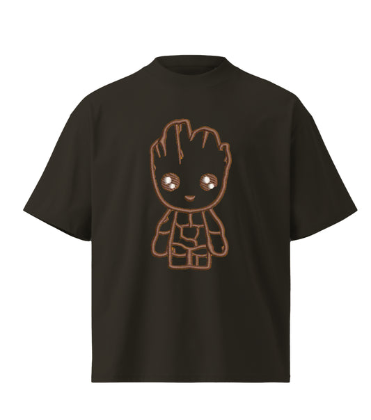 Little Groot  embroidery design Premium Oversized T-Shirt