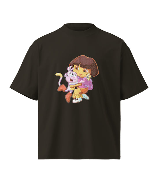 Dora  embroidery design Premium Oversized T-Shirt