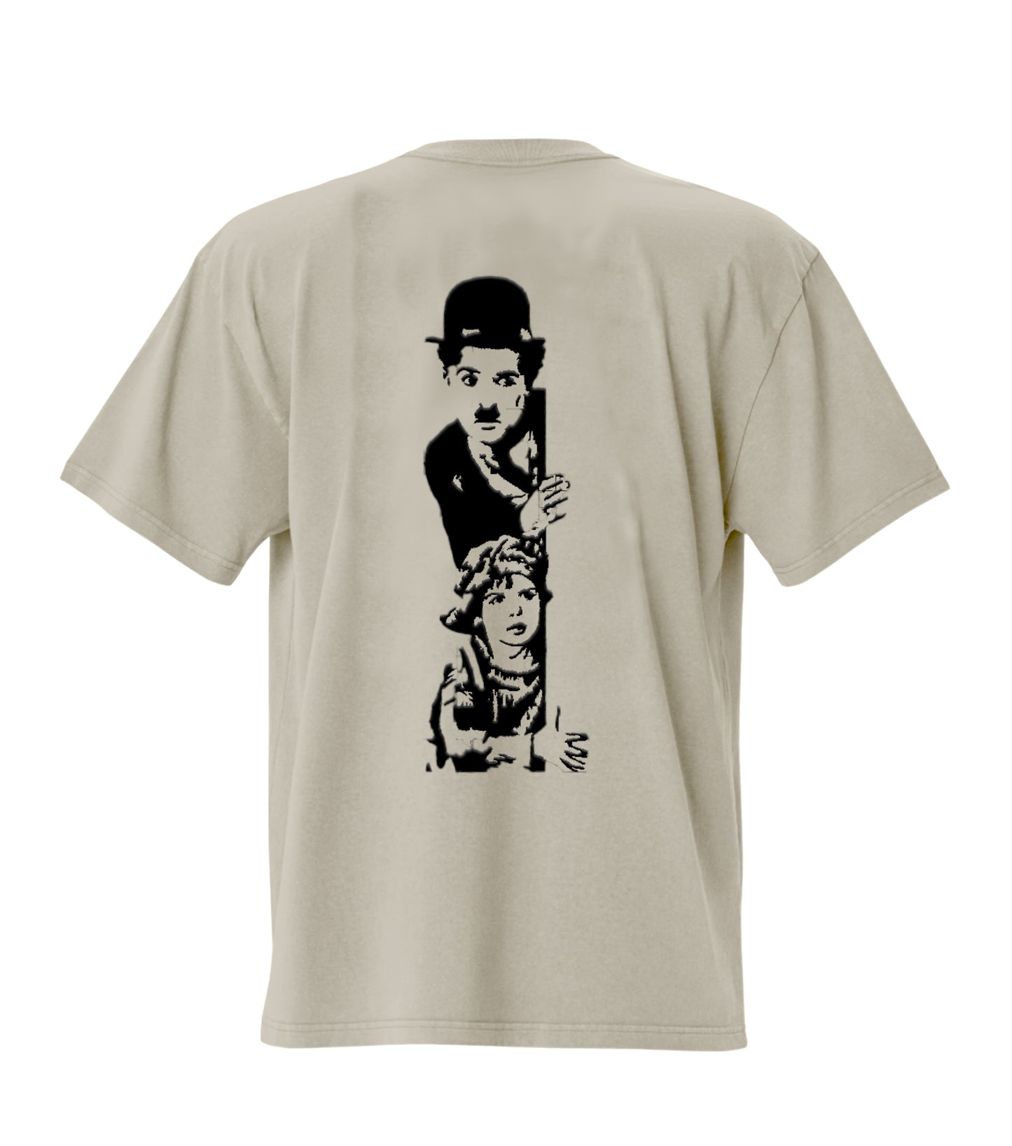 Charlie chaplin Premium embroidery design Oversized T-Shirt