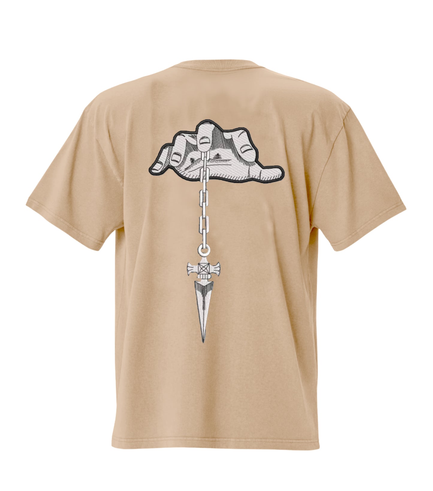 Judgment  chain  embroidery design Premium Oversized T-Shirt