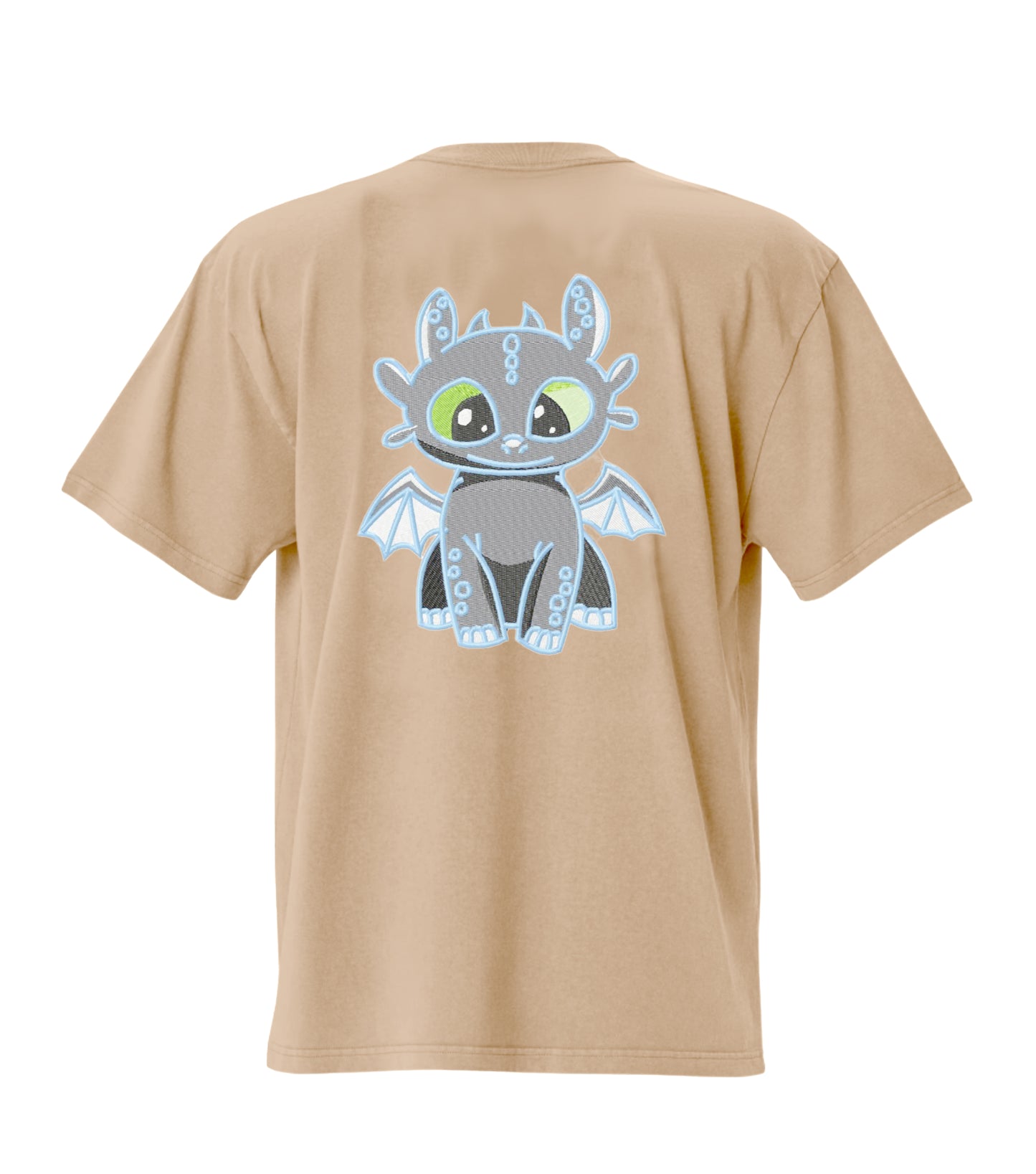 Baby Dragon Toothless Machine Embroidery Premium Oversized T-Shirt