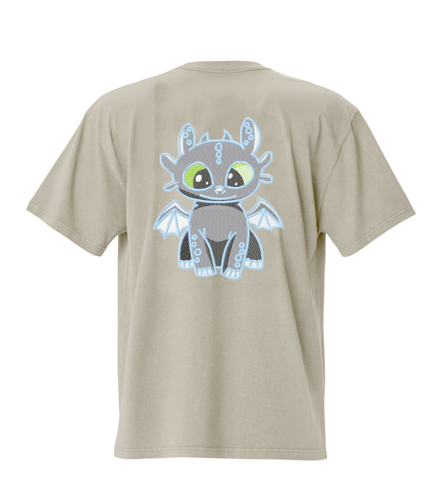 Baby Dragon Toothless Machine Embroidery Premium Oversized T-Shirt
