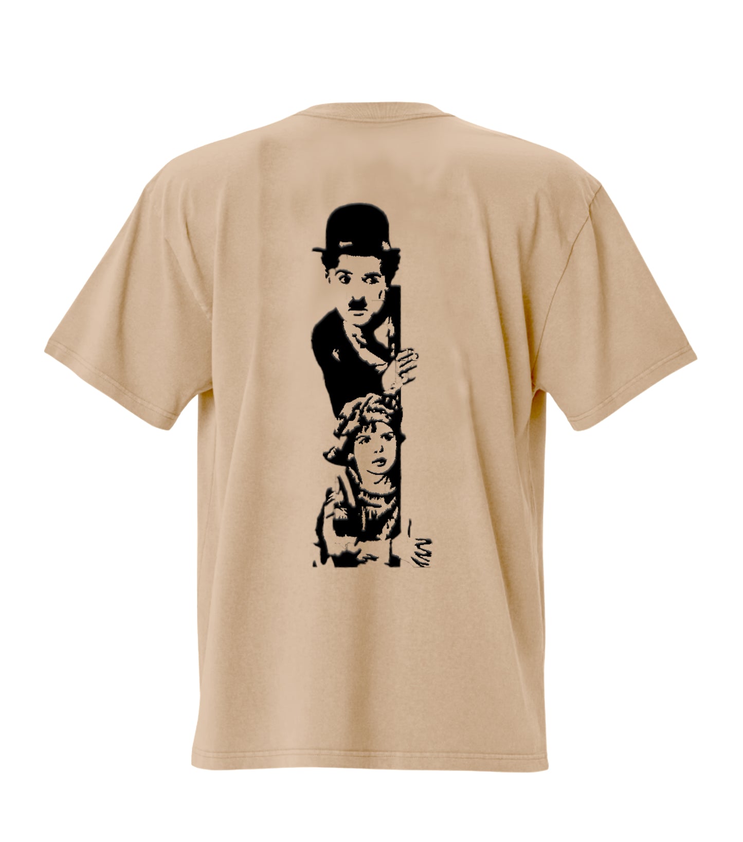 Charlie chaplin Premium embroidery design Oversized T-Shirt