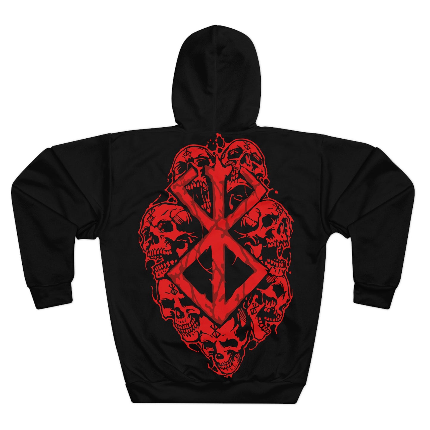 Bold red graphic on the back based on the Berserk manga and anime series Hoodie