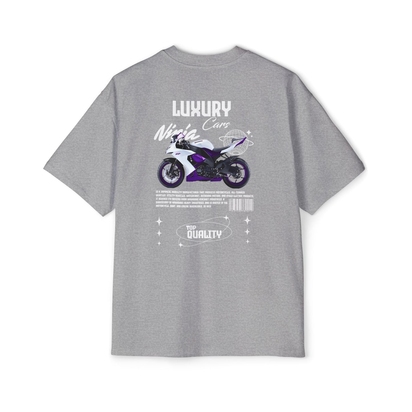 "LUXURY," "Nicia Cars," and "TOP QUALITY," Oversized T-Shirt