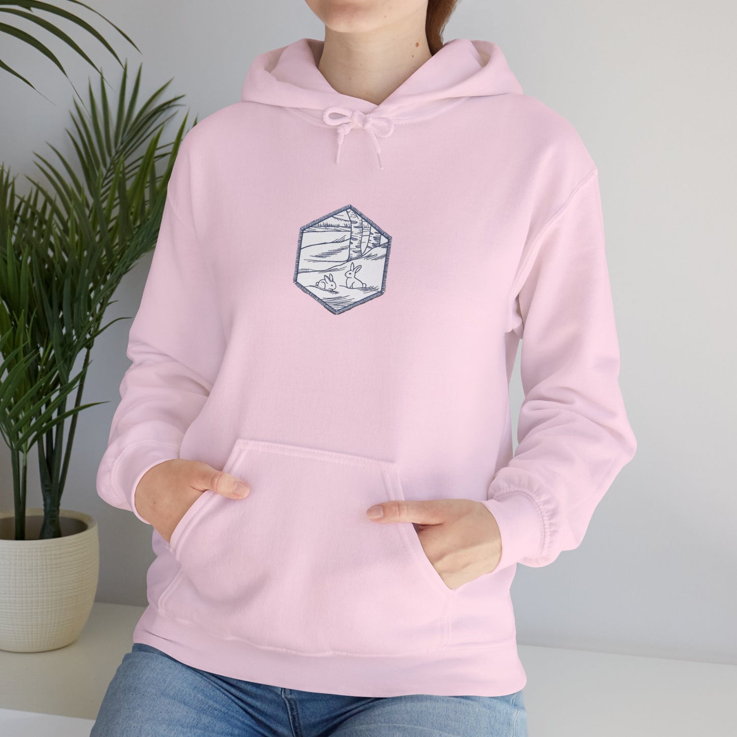 Hexagon Winter Scene Coaster  Embroidery Design hoodie