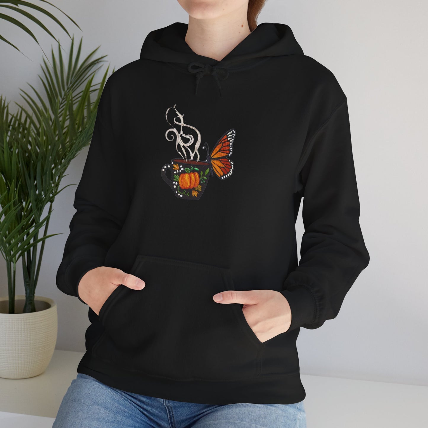 Coffee Break Butterfly Embroidery Design hoodie