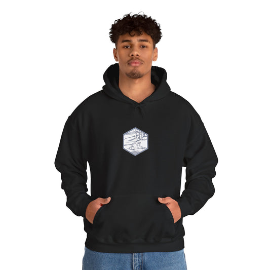 Hexagon Winter Scene Coaster  Embroidery Design hoodie