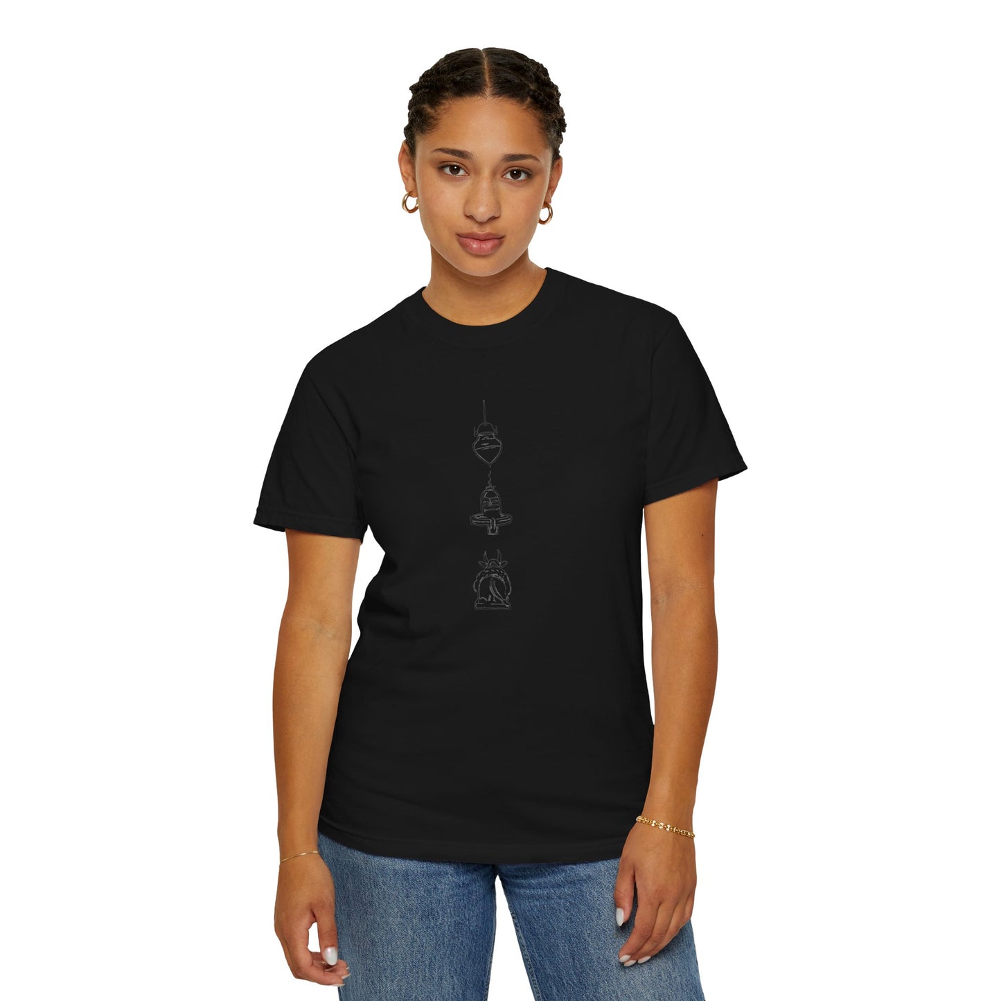 Trio Divine Symbols Embroidered Oversize T-Shirt