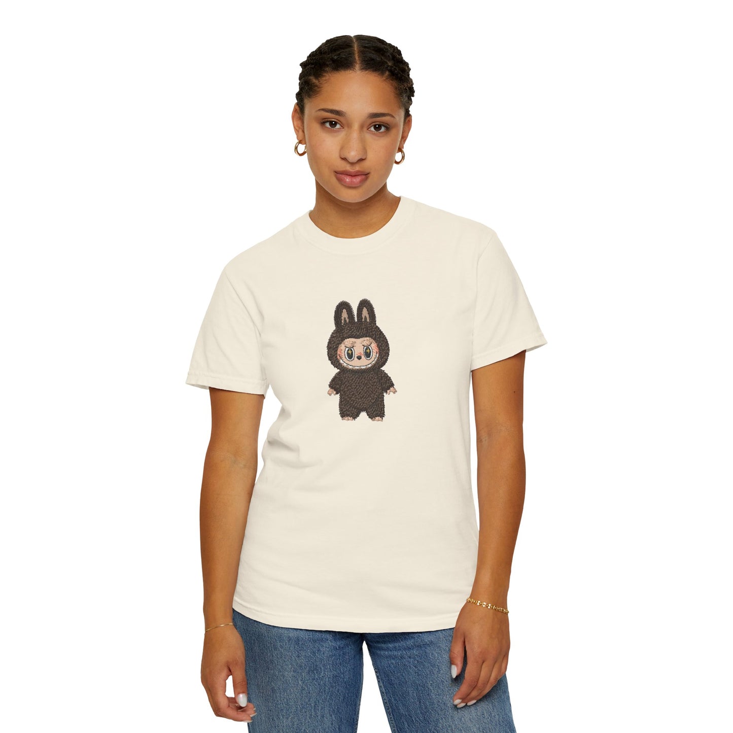Cute Bunny Character Embroidered T-Shirt – Oversized Premium Cotton