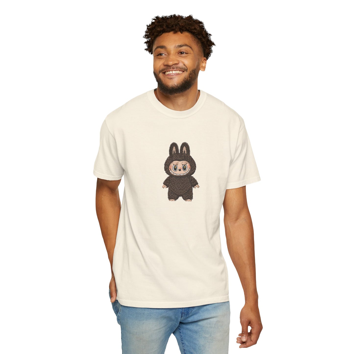 Cute Bunny Character Embroidered T-Shirt – Oversized Premium Cotton