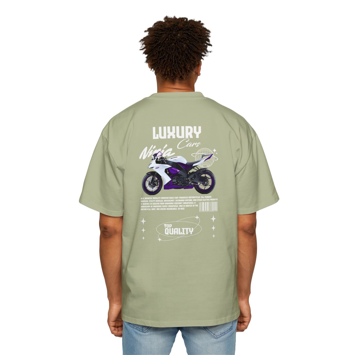 "LUXURY," "Nicia Cars," and "TOP QUALITY," Oversized T-Shirt