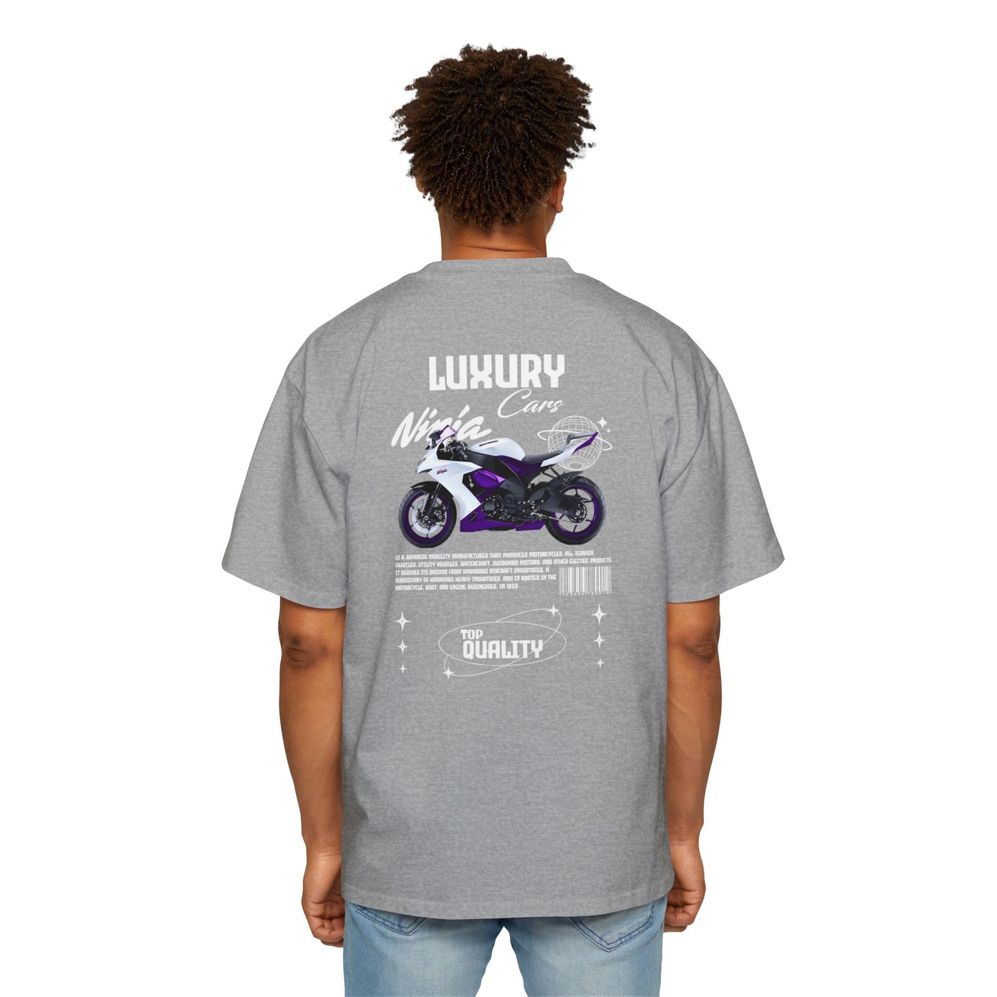 "LUXURY," "Nicia Cars," and "TOP QUALITY," Oversized T-Shirt