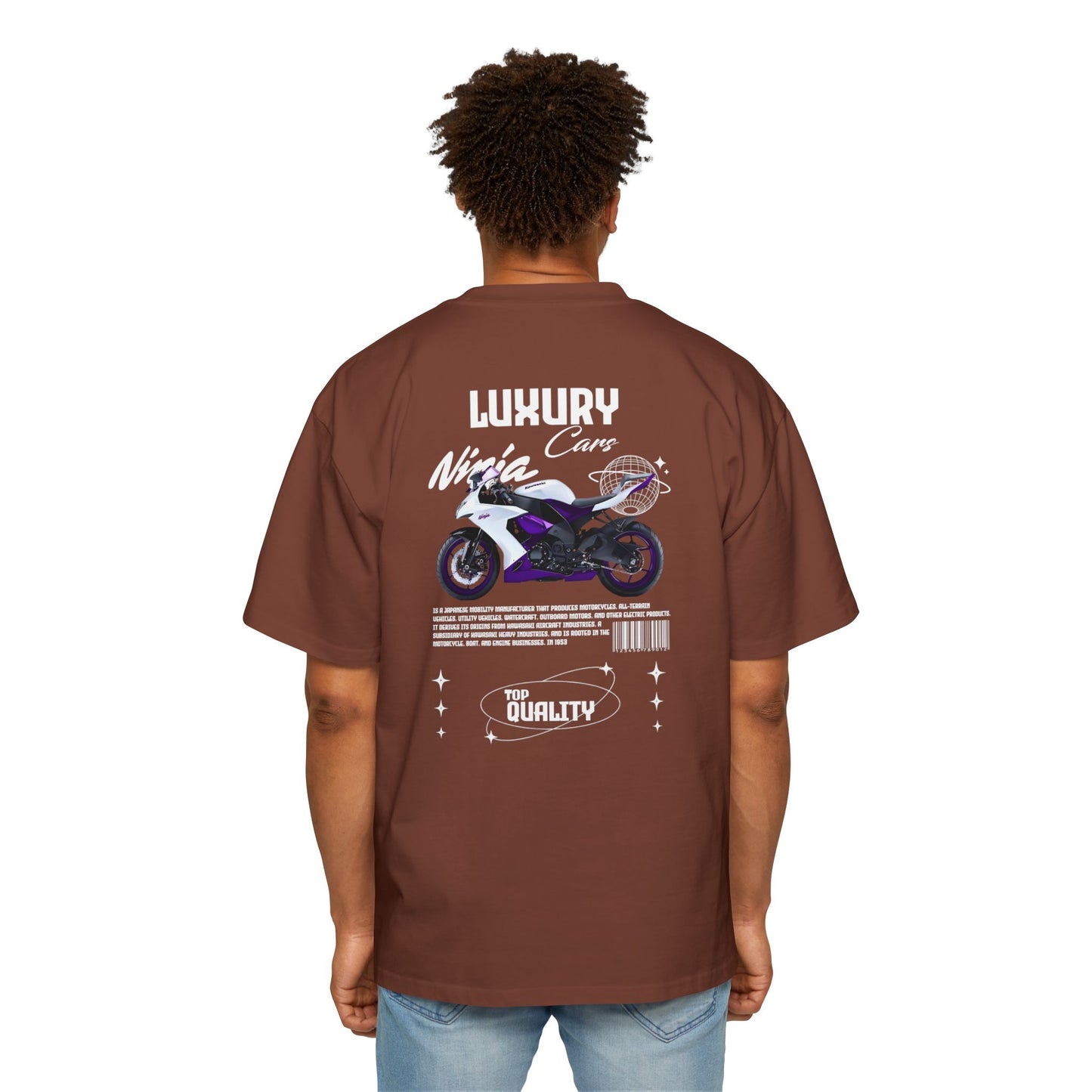 "LUXURY," "Nicia Cars," and "TOP QUALITY," Oversized T-Shirt