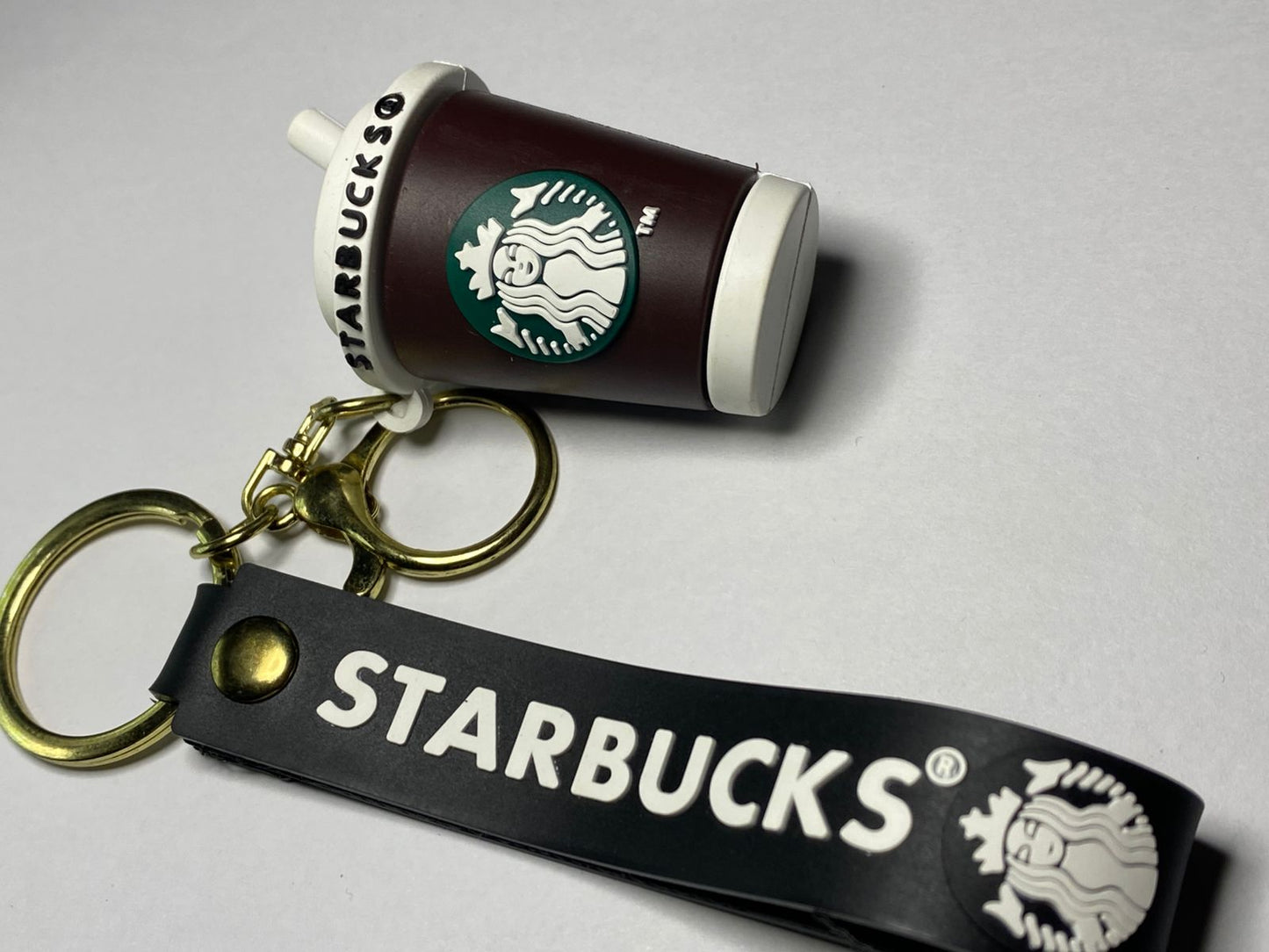 Coffee Cup Brand Keychain with Wrist Strap