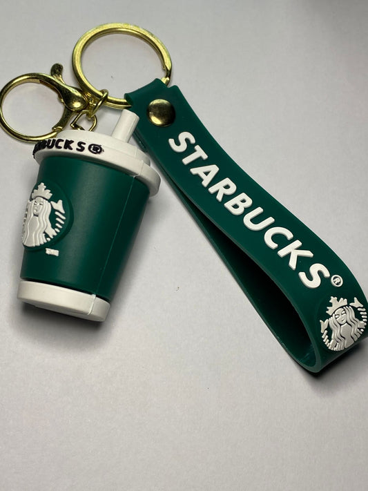 Green Coffee Tumbler Brand Keychain