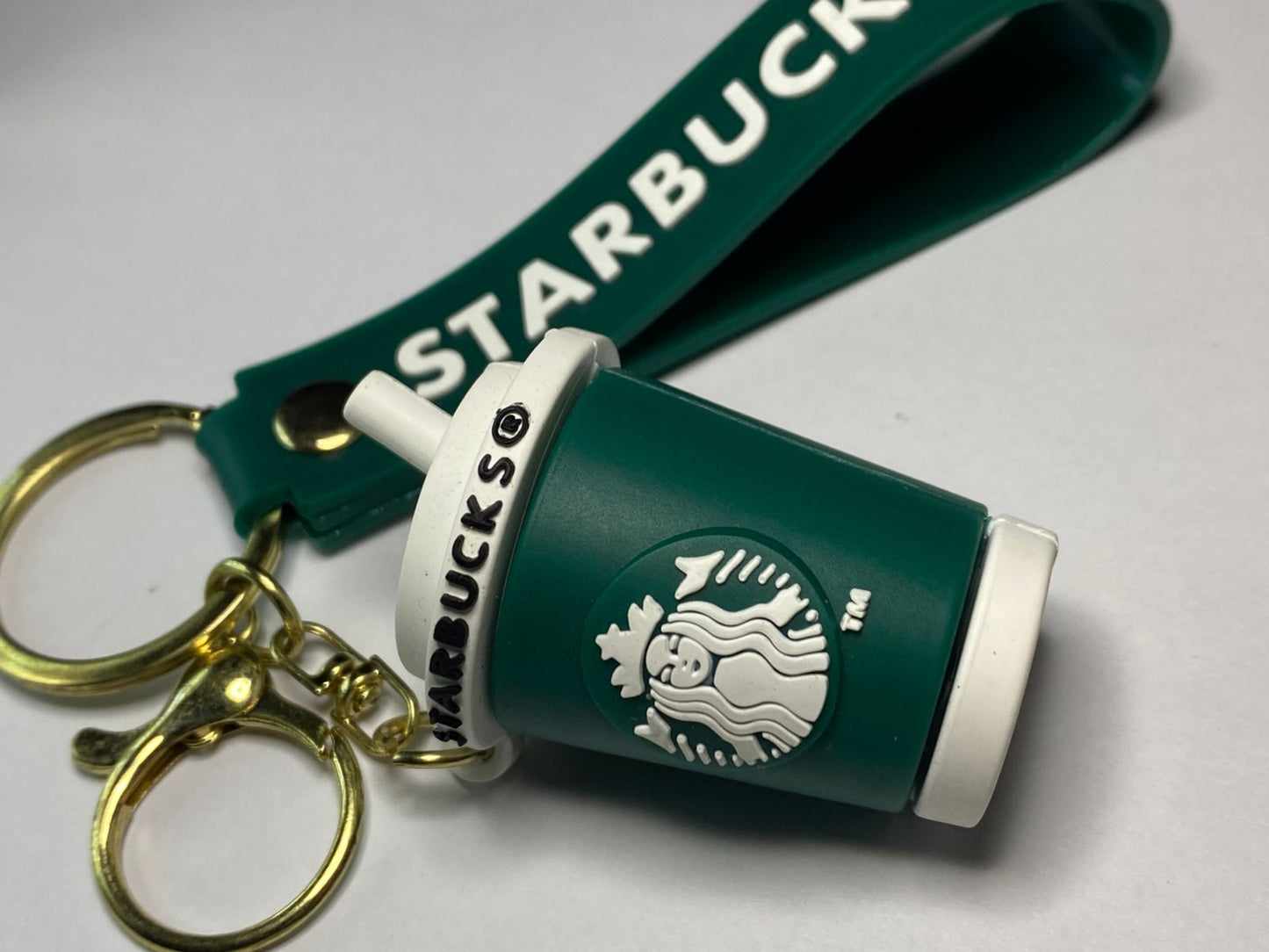 Green Coffee Tumbler Brand Keychain