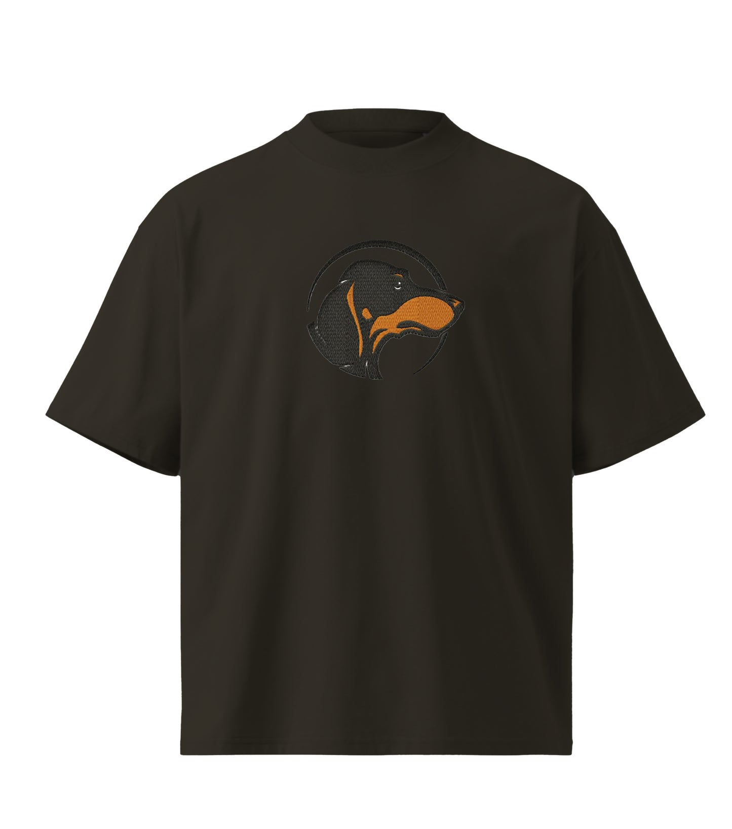 Cute Dachshund Dog  embroidery design Premium Oversized T-Shirt
