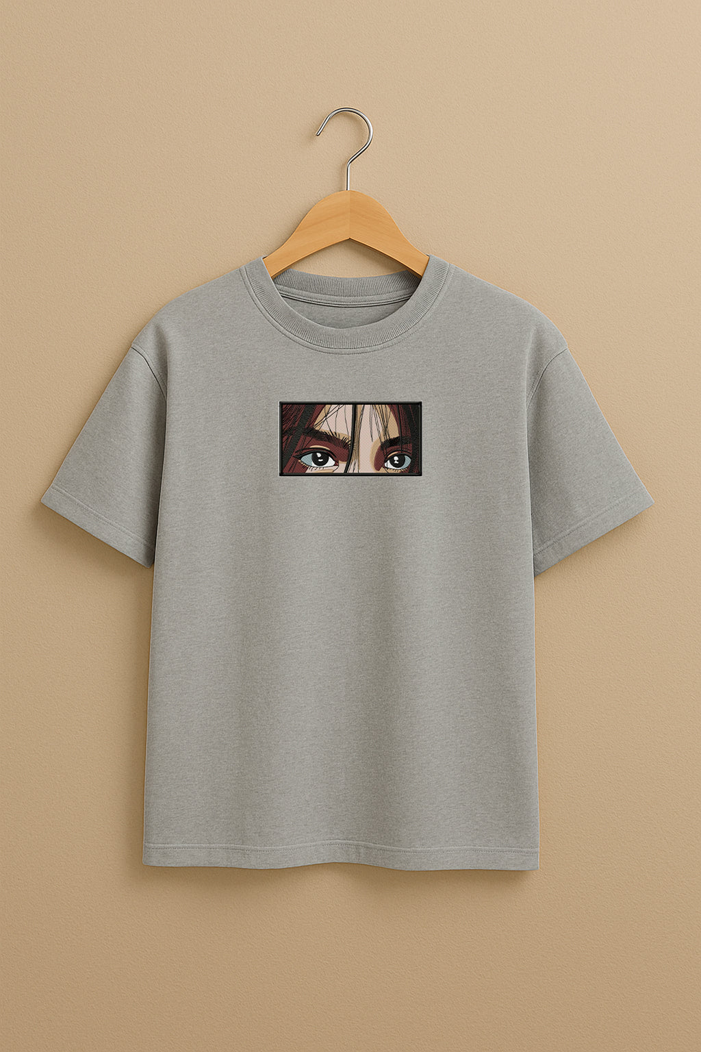 Anime Eye Machine Embroidery Design premium oversized t-shirt