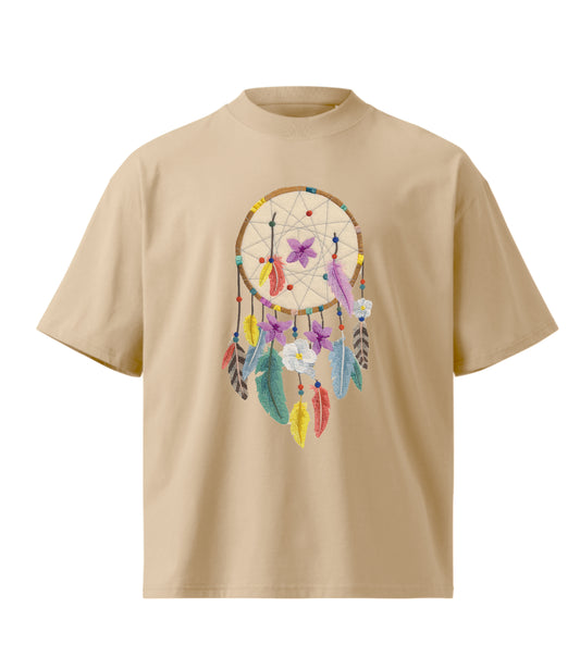 FLOWER of LIFE DREAMCATCHER  embroidery design Premium Oversized T-Shirt