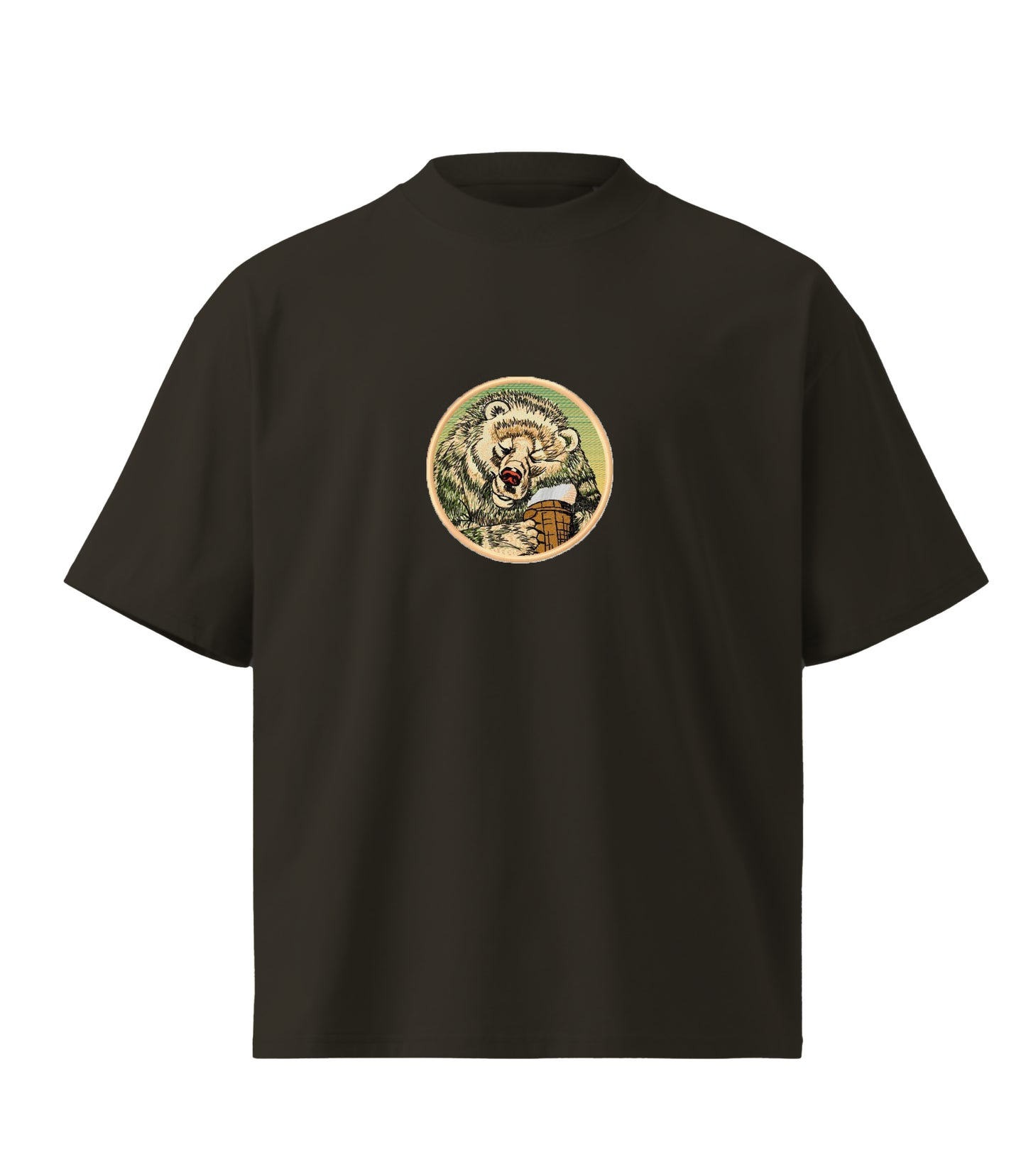 Beer  embroidery design Premium Oversized T-Shirt