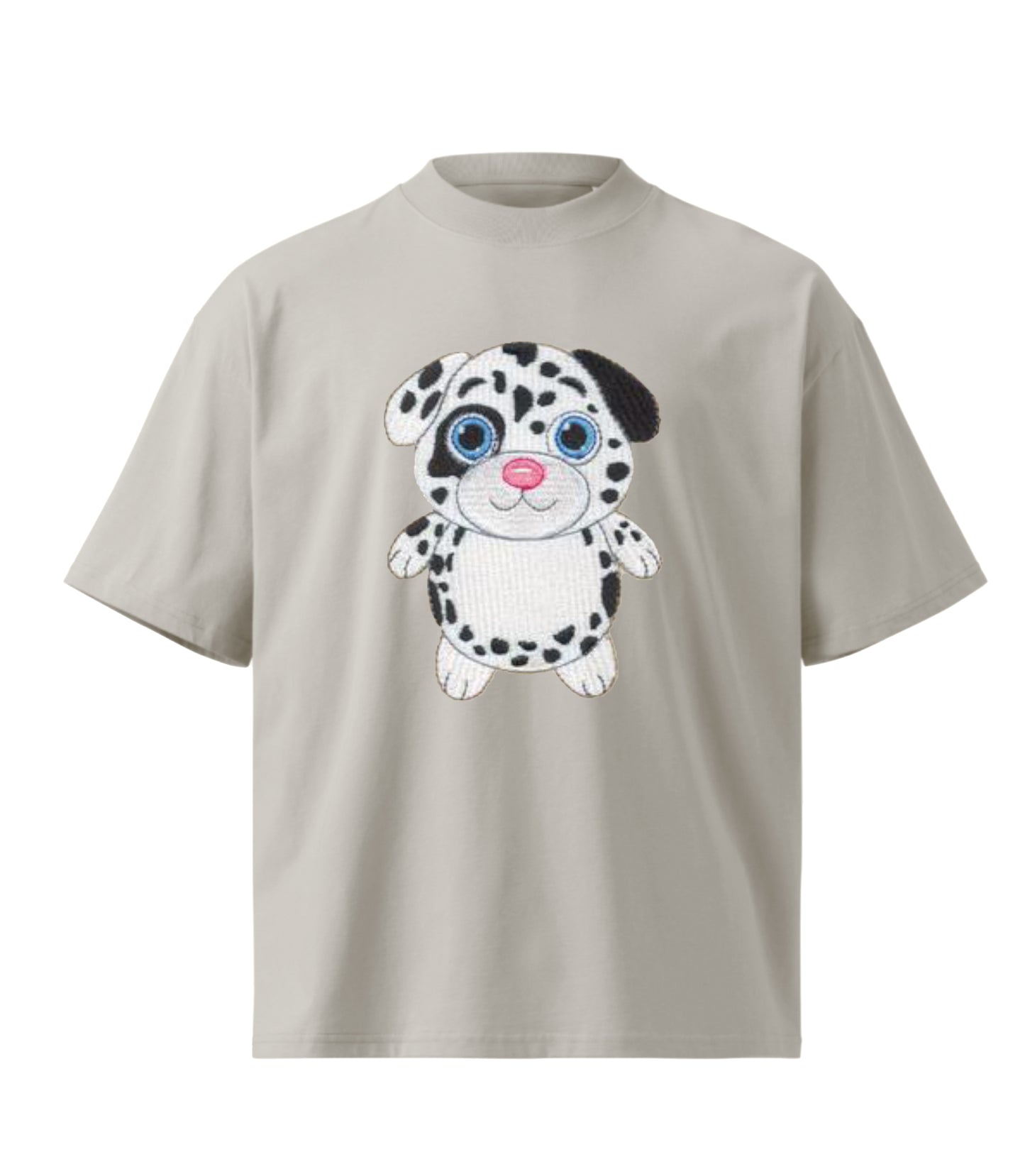 cute little puppy  embroidery design Premium Oversized T-Shirt
