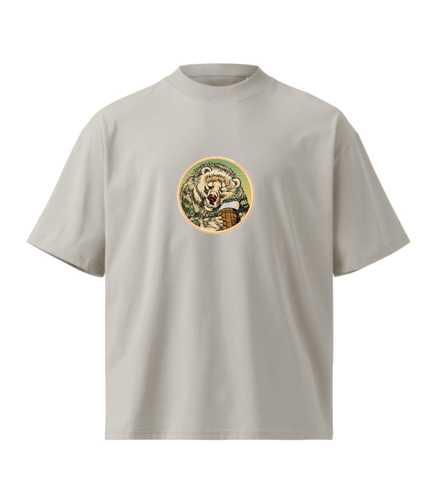 Beer  embroidery design Premium Oversized T-Shirt
