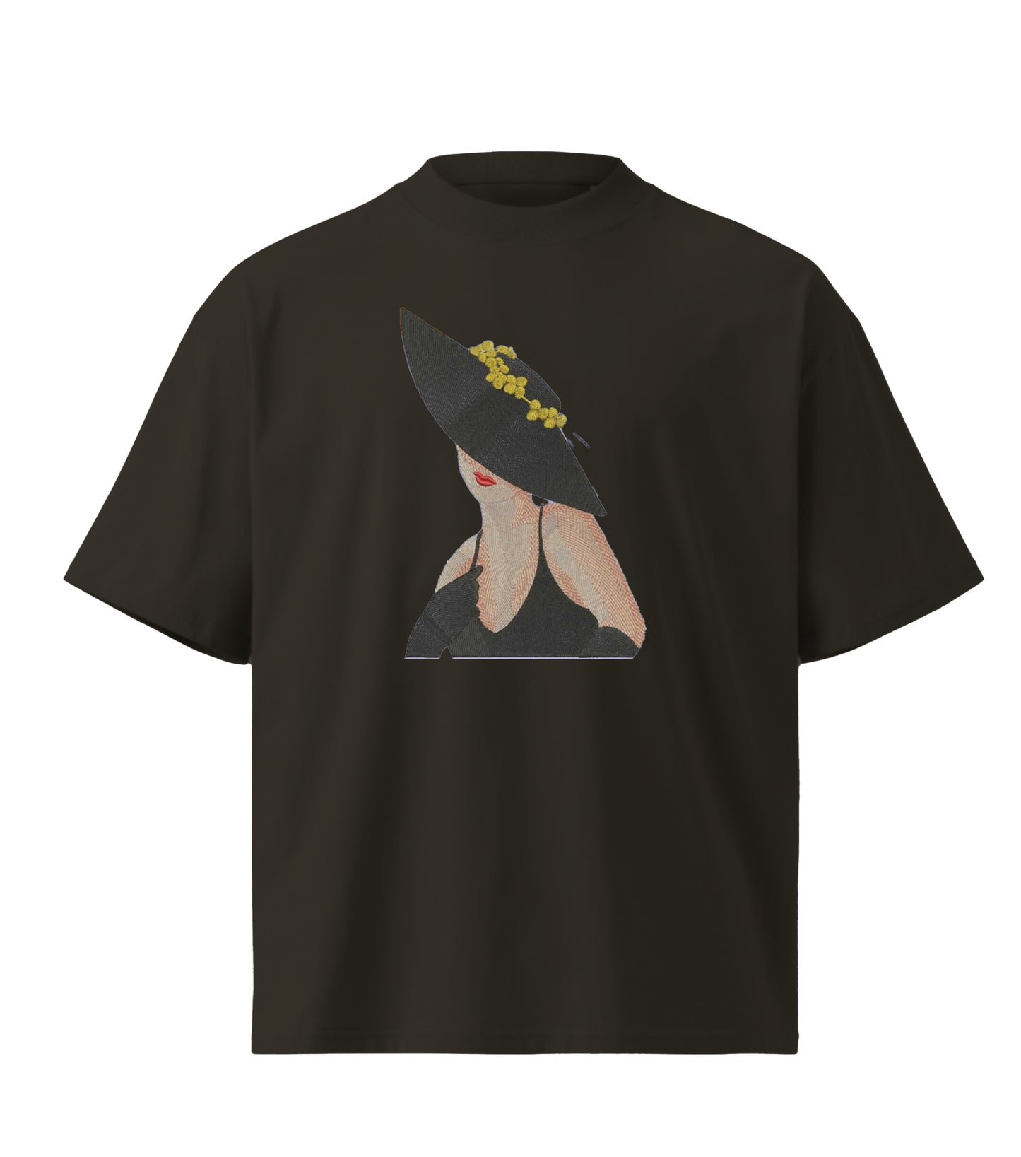 Pretty girl  embroidery design Premium Oversized T-Shirt