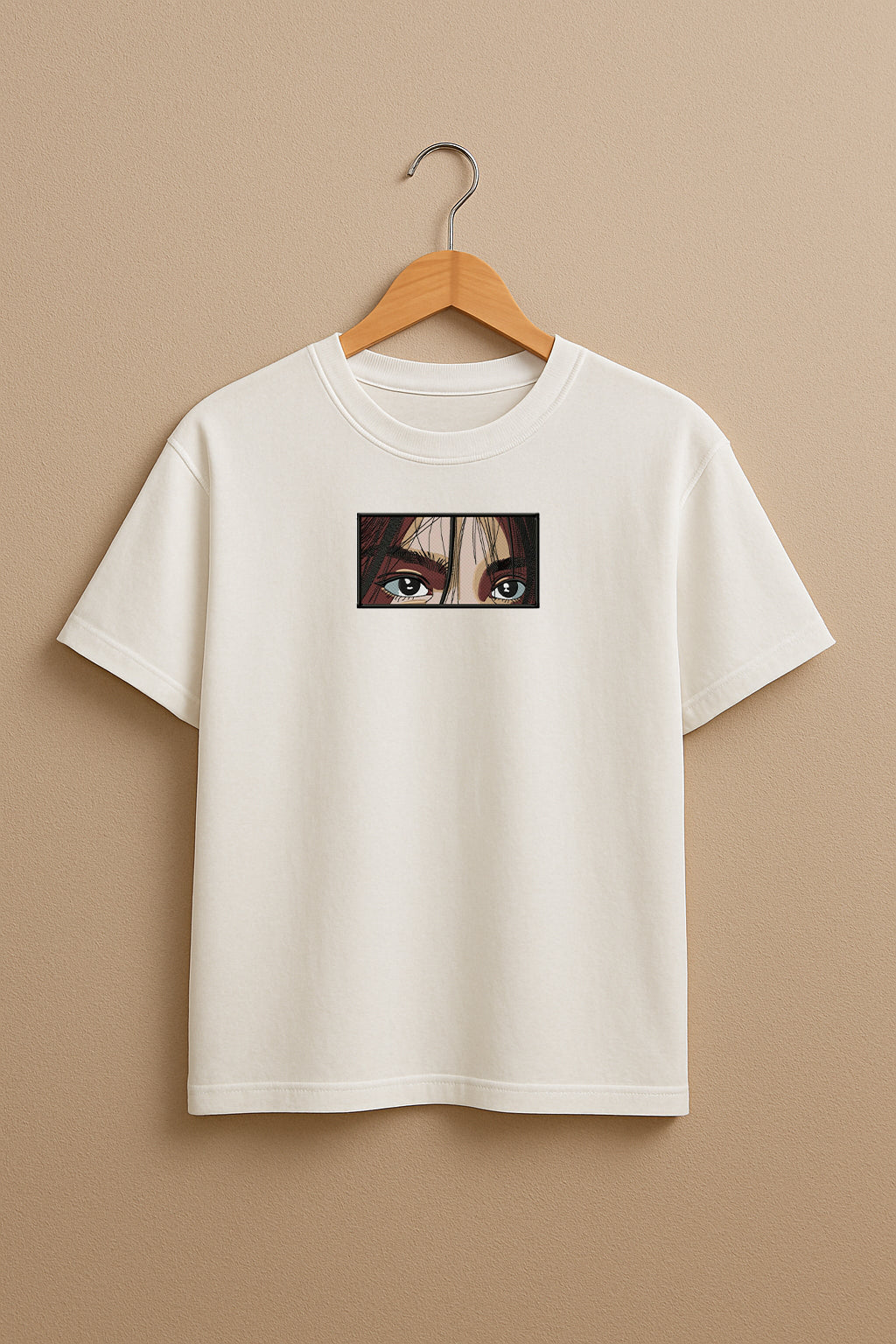 Anime Eye Machine Embroidery Design premium oversized t-shirt