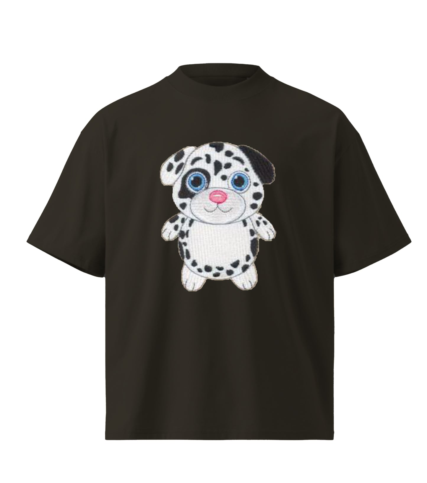 cute little puppy  embroidery design Premium Oversized T-Shirt