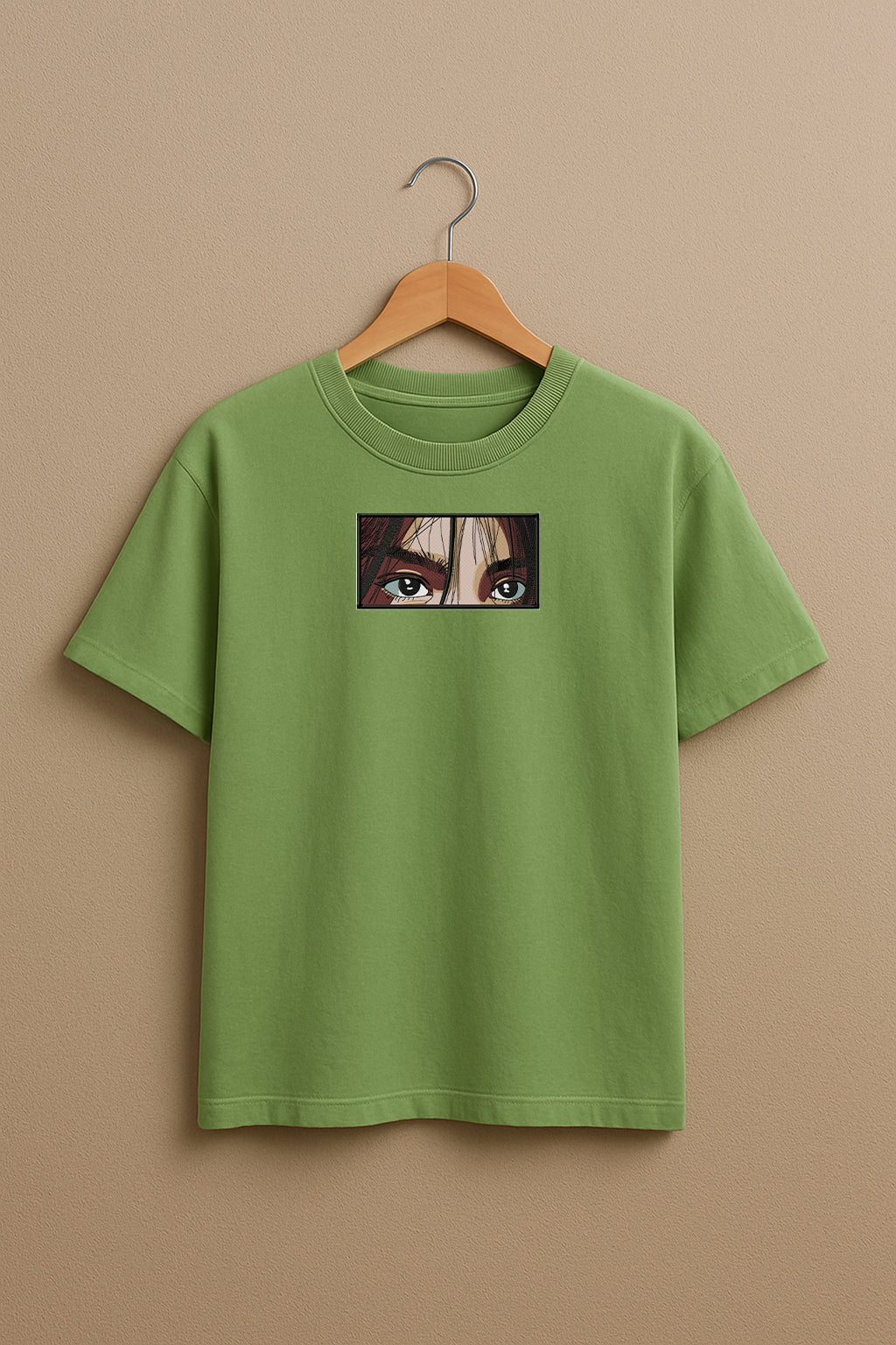 Anime Eye Machine Embroidery Design premium oversized t-shirt