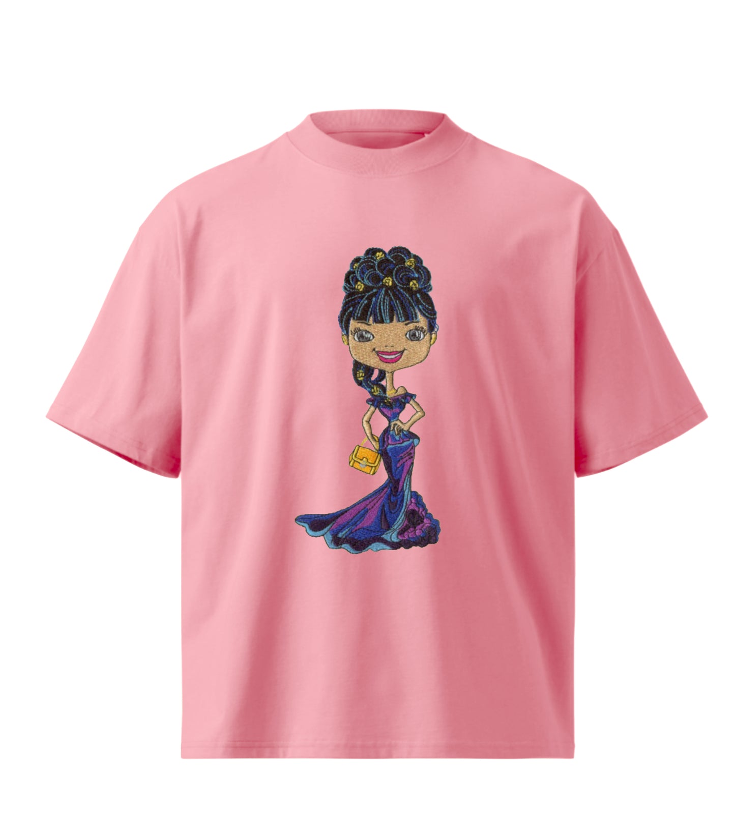 Garotas Modelos embroidery design Premium Oversized T-Shirt