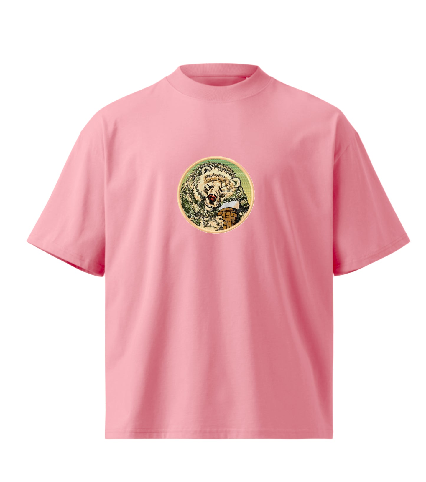 Beer  embroidery design Premium Oversized T-Shirt