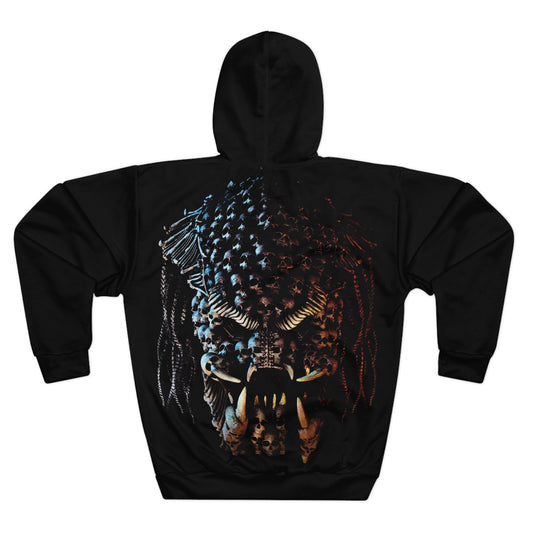 Depredador Face Poleron Canguro Negro Hombre Hoodie