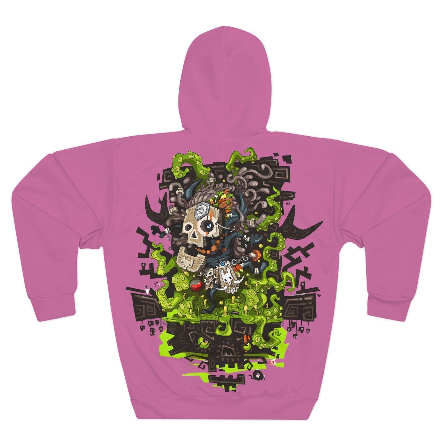 Intricate graphic on the back with a stylized skull Hoodie