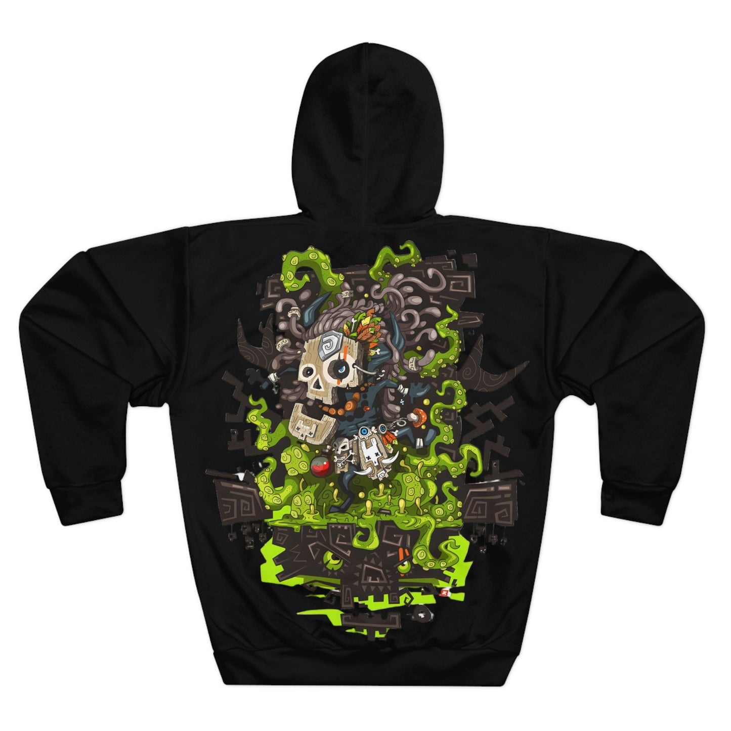 Intricate graphic on the back with a stylized skull Hoodie