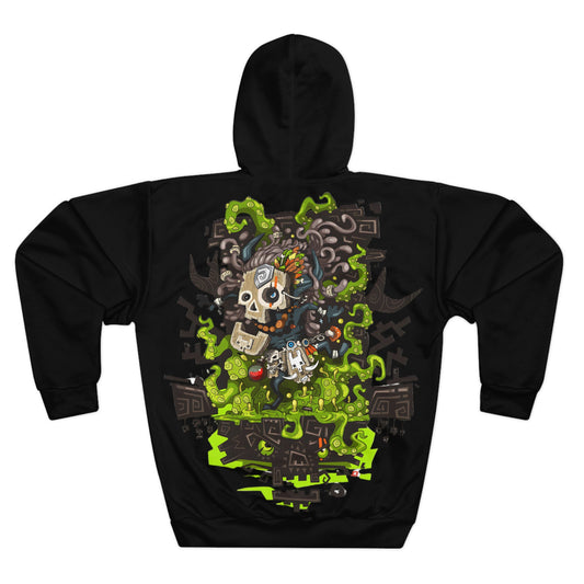 Intricate graphic on the back with a stylized skull Hoodie