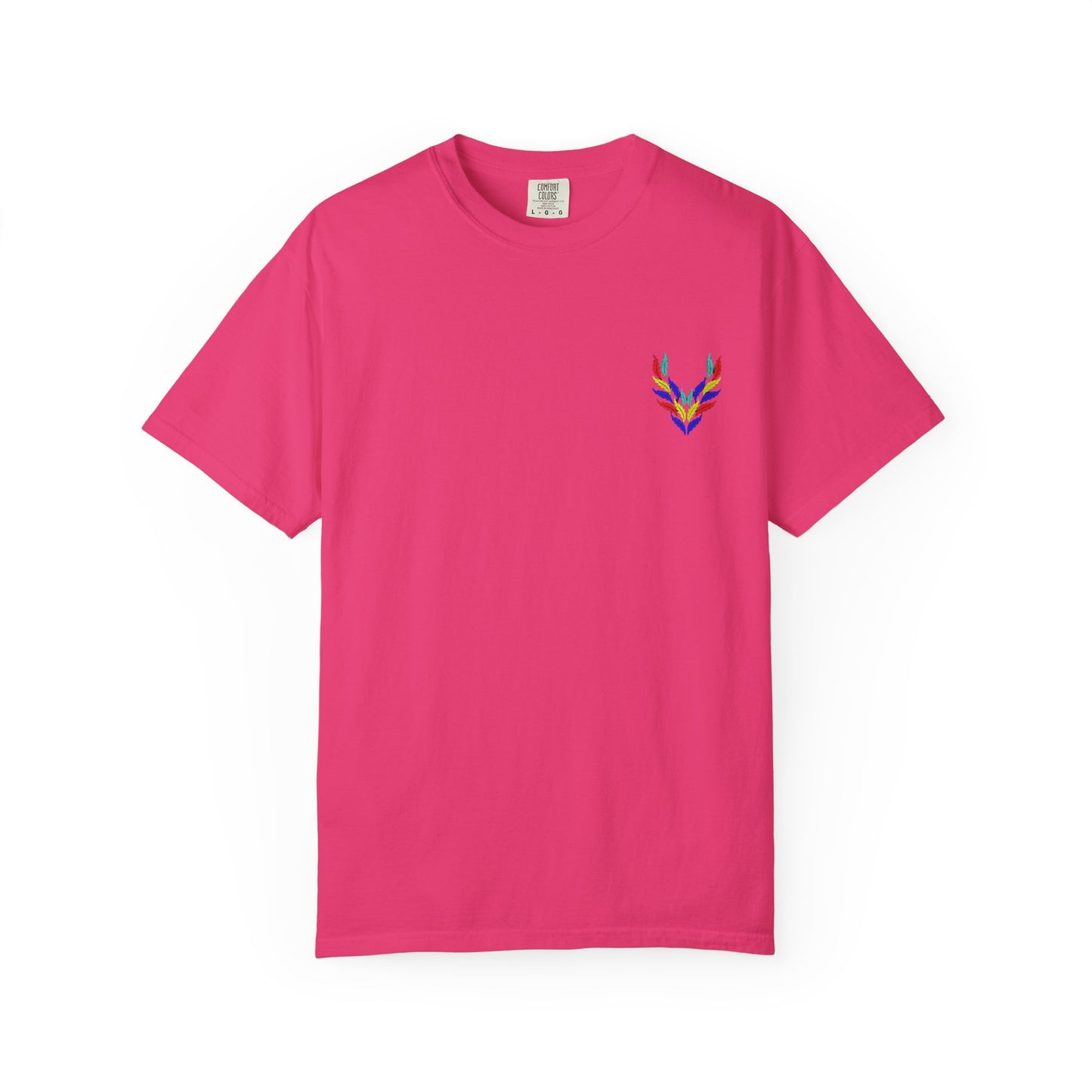 Premium Cotton T-Shirt with Colorful Chest Embroidery