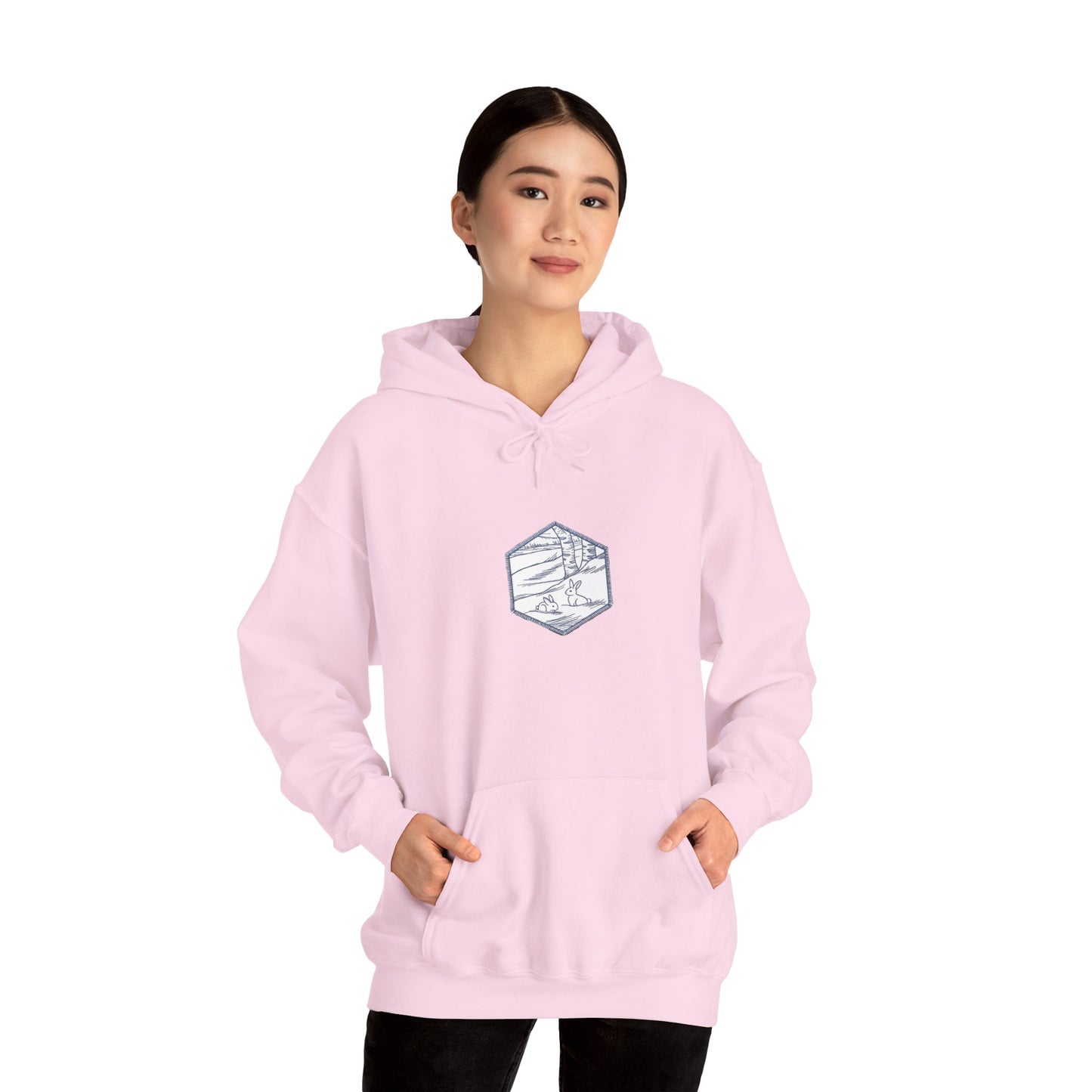 Hexagon Winter Scene Coaster  Embroidery Design hoodie