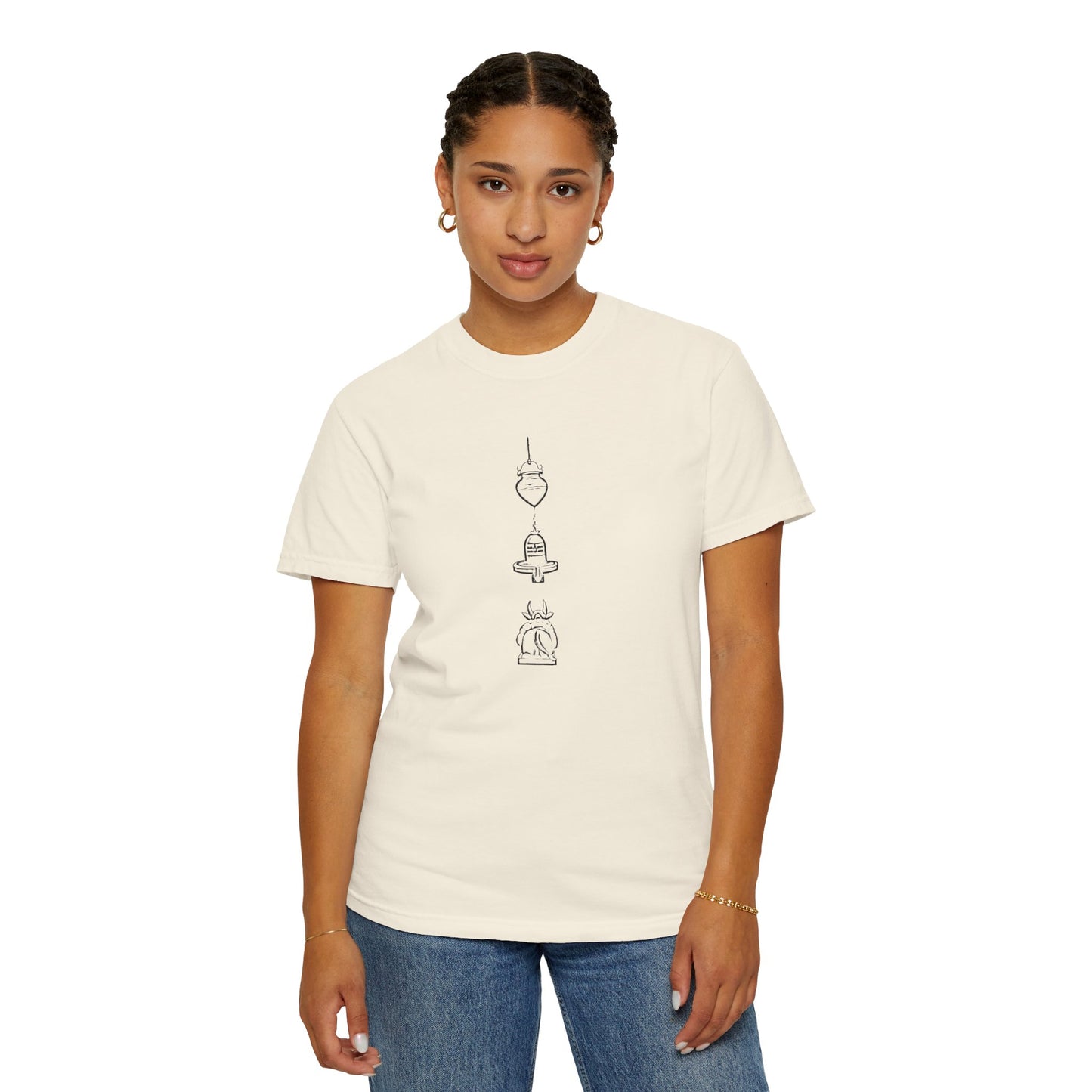 Trio Divine Symbols Embroidered Oversize T-Shirt