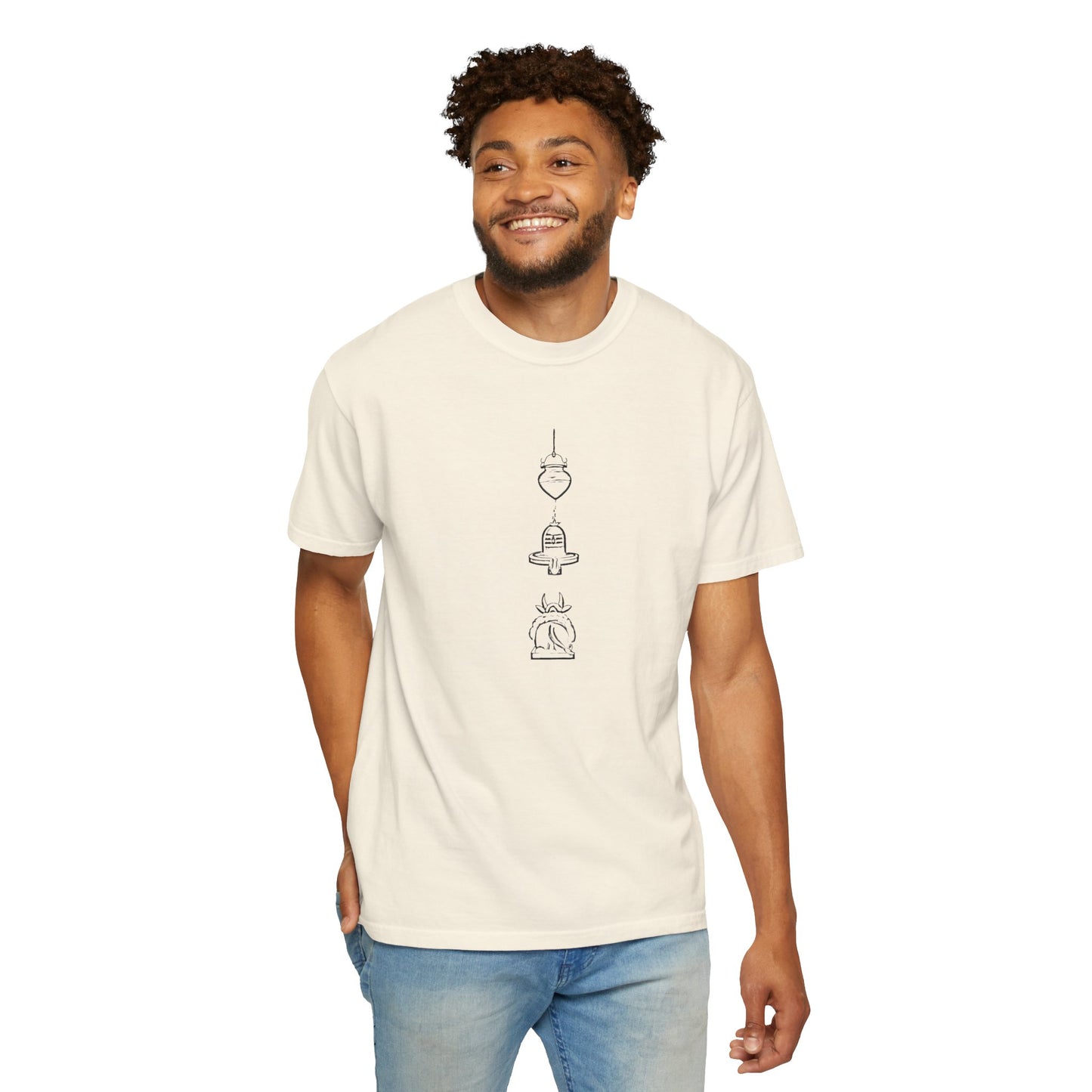 Trio Divine Symbols Embroidered Oversize T-Shirt