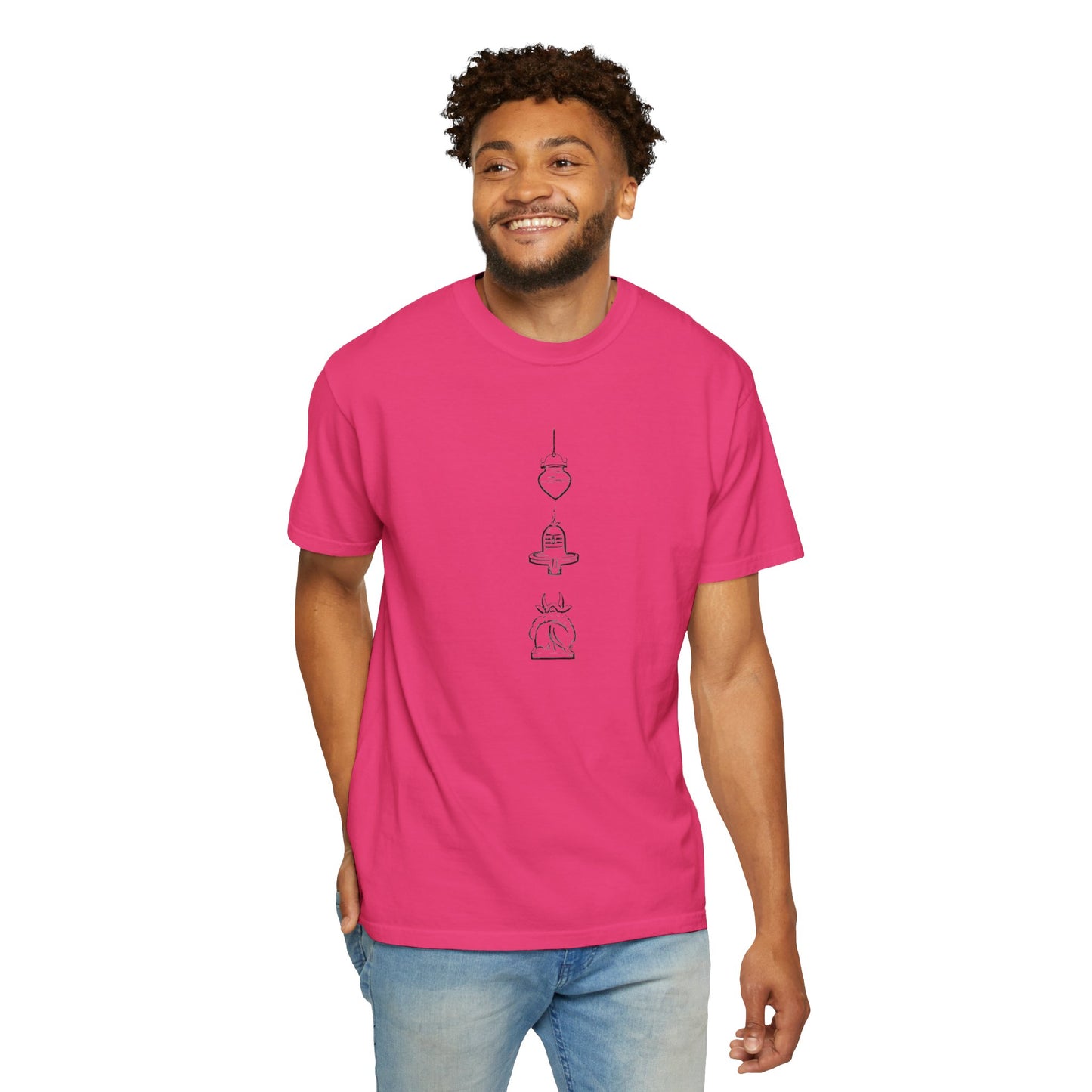 Trio Divine Symbols Embroidered Oversize T-Shirt