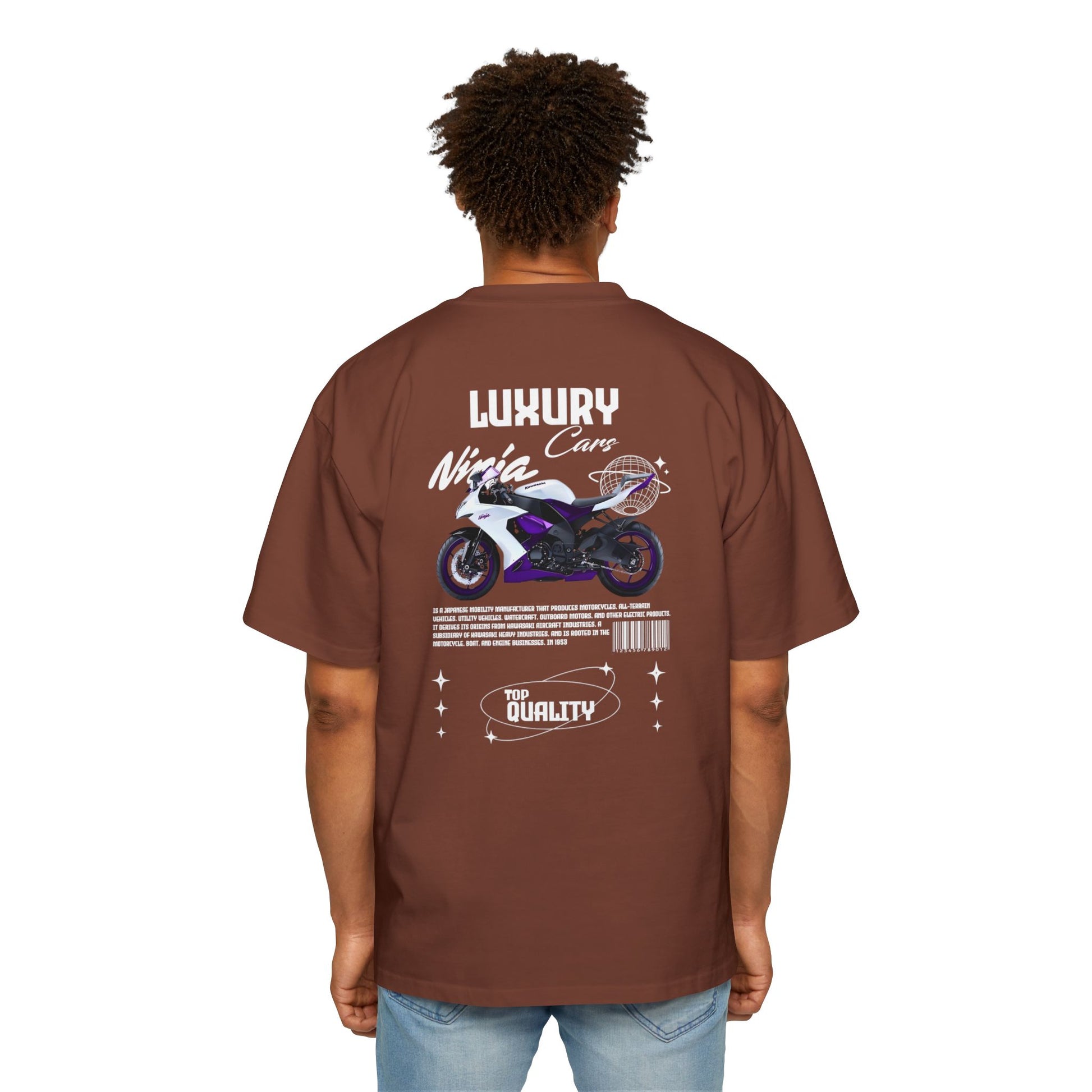 "LUXURY," "Nicia Cars," and "TOP QUALITY," Oversized T-Shirt